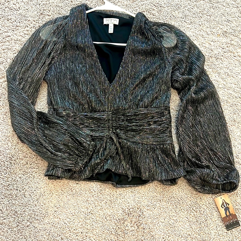 Metallic look but really soft SOFIA top